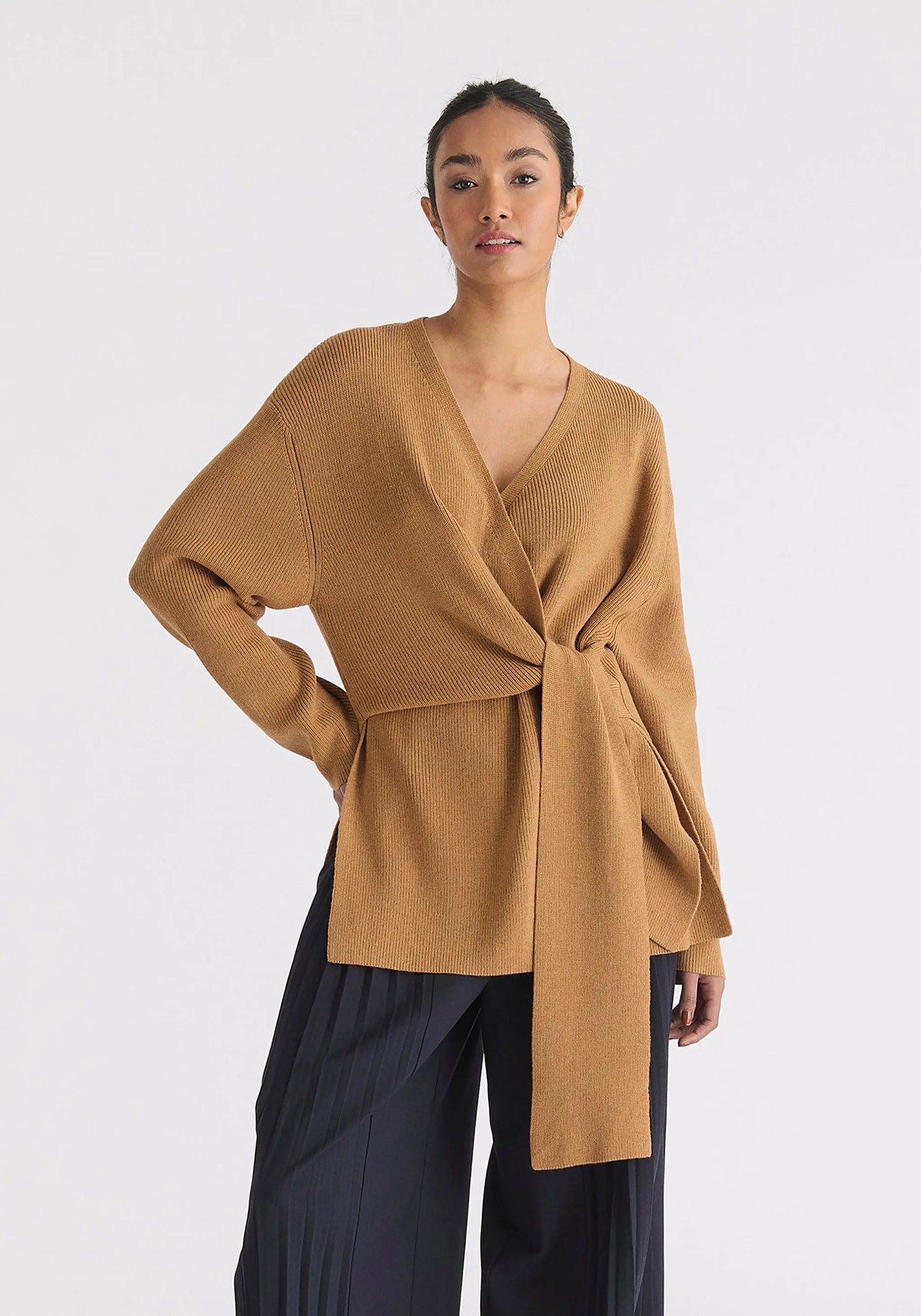 Wrap Side Tie Knit Jumper Paisie