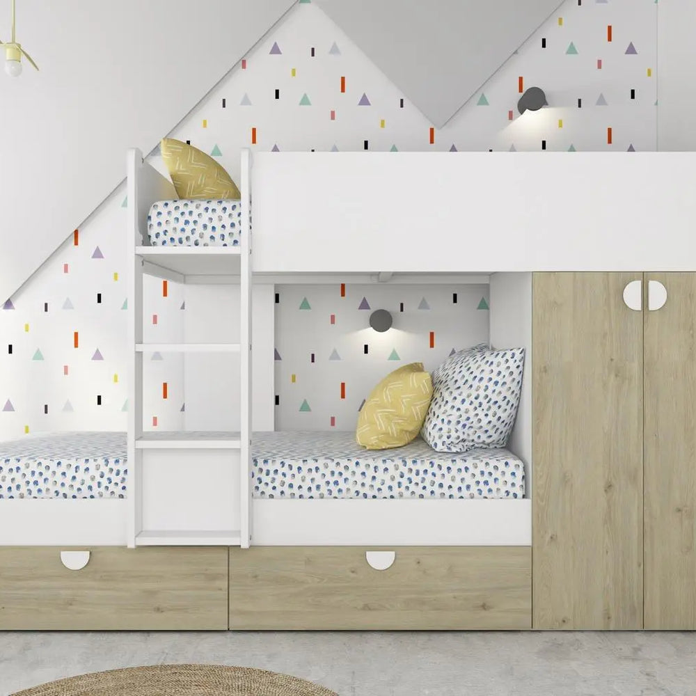 Wren Bunk Bed with Storage - White Dreams