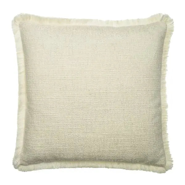 Wren Chalk, Sustainable Feather, Cushion Sophie Paterson With Trim/Fringe & Linen Blend & Viscose Blend & Wool Blend Plai Andrew Martin