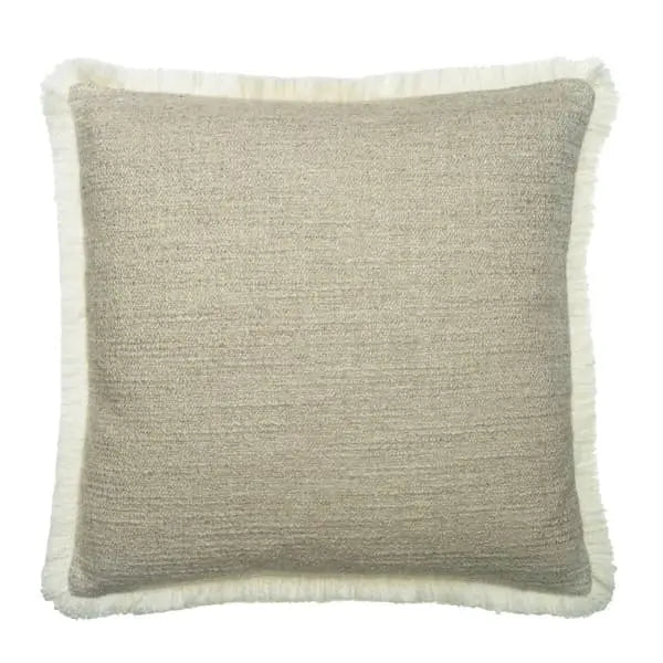 Wren Stone, Sustainable Feather, Cushion Sophie Paterson With Trim/Fringe & Linen Blend & Viscose Blend & Wool Blend Plai Andrew Martin