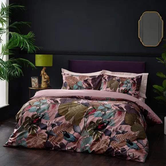 Wylder Moriyo Velvet Duvet Cover & Pillowcase Set, Blush Dunelm