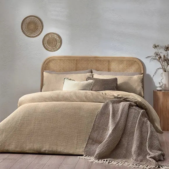 Yard Chunky Waffle Duvet Cover and Pillowcase Set Dunelm