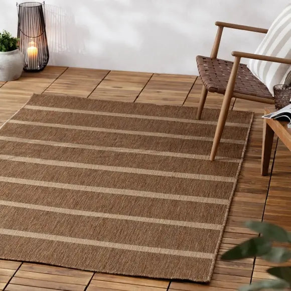 Yard Tala Stripe Jute Effect Indoor Outdoor Rug Dunelm