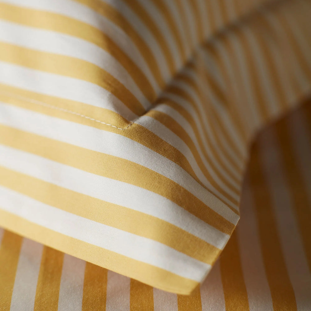 Yellow Betsy Stripe 100% Organic Cotton Pillowcase The Secret Linen Store