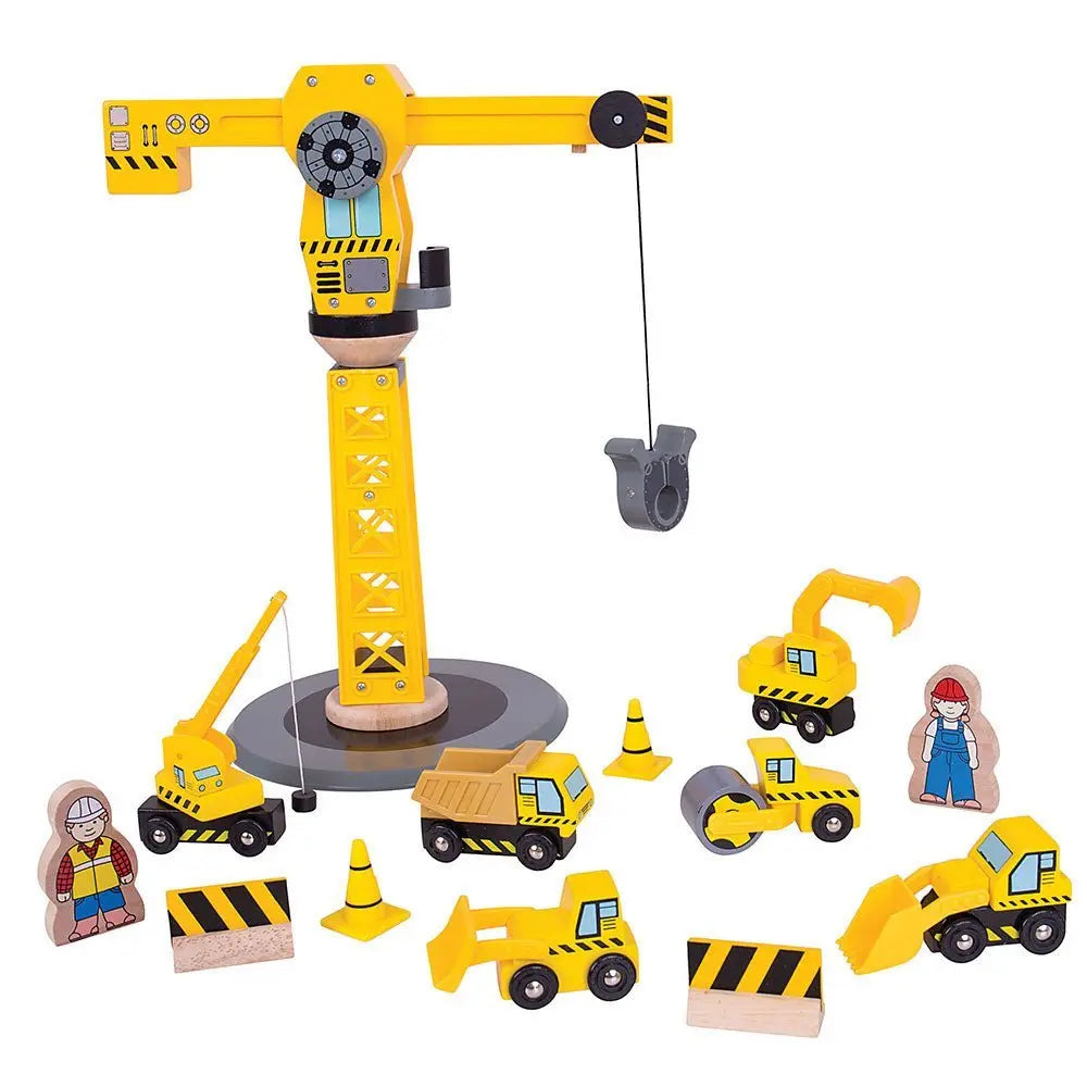 Yellow Crane Construction Set Toby Tiger