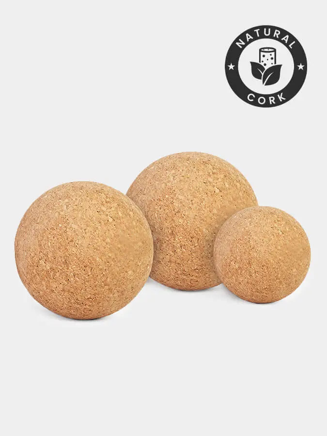 Yoga Studio Cork Unbranded Massage Ball Set of 3 - 4cm, 2 x 6cm Yoga Studio Store