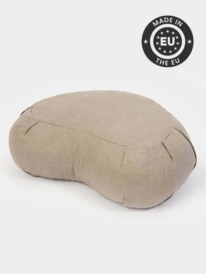 Yoga Studio EU Organic Buckwheat Zafu Crescent Linen Cushion Yoga Studio Store