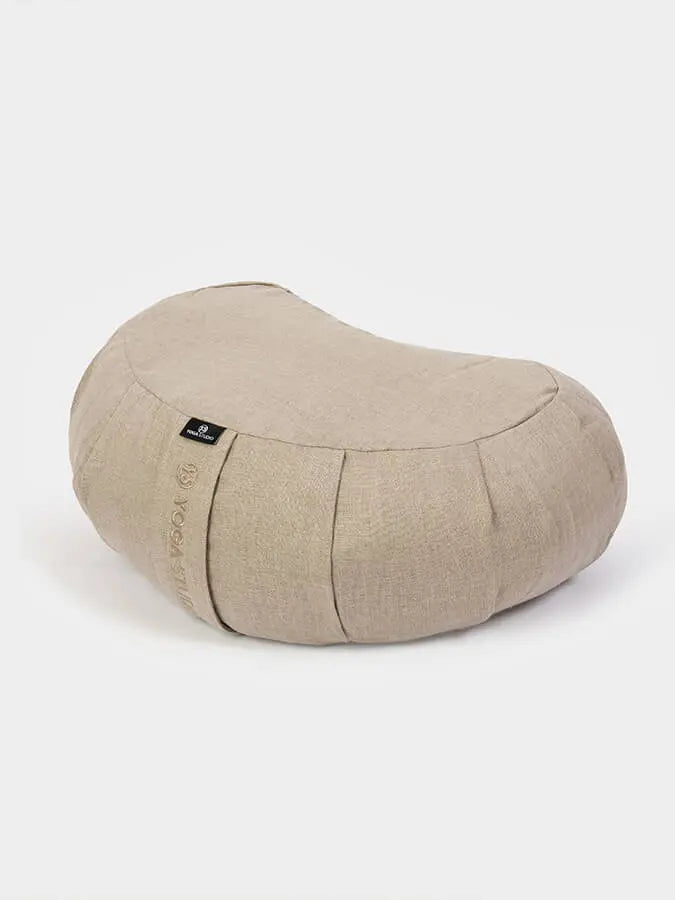 Yoga Studio EU Organic Buckwheat Zafu Crescent Linen Cushion Yoga Studio Store