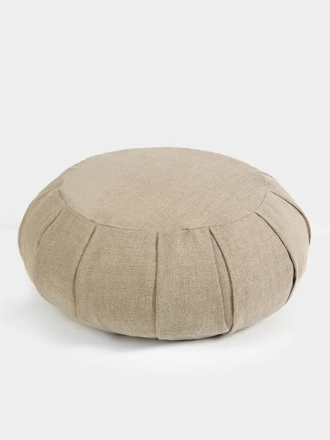Yoga Studio Organic Buckwheat Round Linen Meditation Zafu Cushion Yoga Studio Store