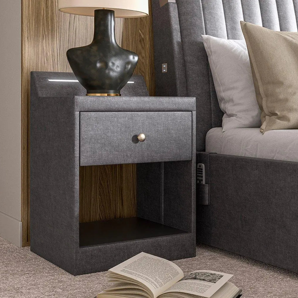 Yokohama Velvet-Finish USB Charging Bedside Table Dreams