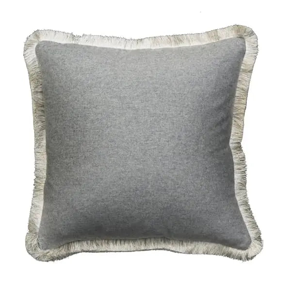 York Marl/Alezio, Sustainable Feather, Cushion, Grey Sophie Paterson With Trim/Fringe & Wool Blend Plain Andrew Martin