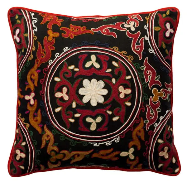 Yurt Ember, Sustainable Feather, Cushion Linen & Linen Blend Embroidered & Floral & Geometric Andrew Martin