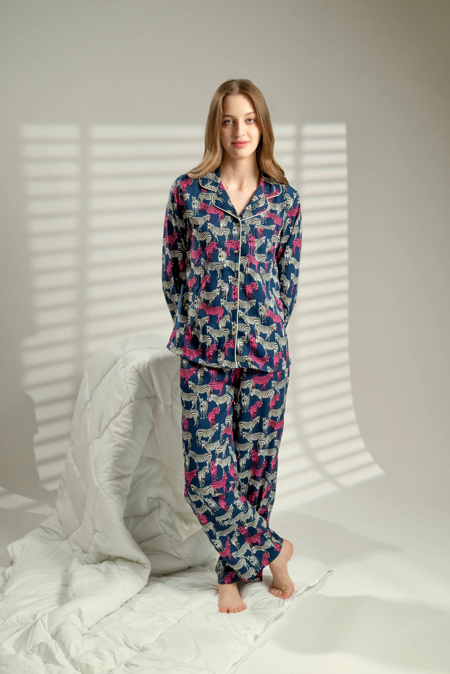 Zen to Zzzebra Women's Satin Pyjama Trouser Set Nidra