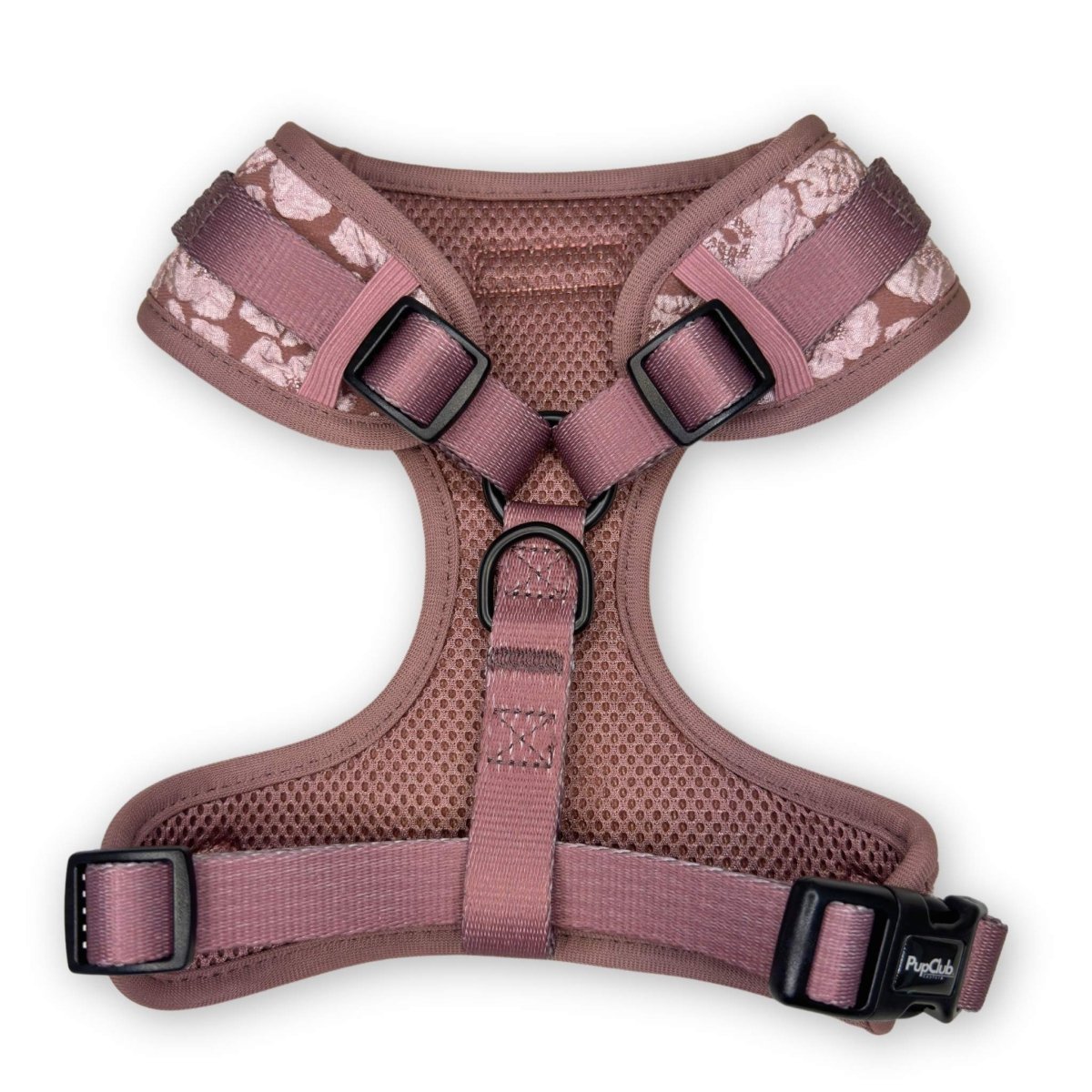 Luxe Adjustable Harness - Mocha Petals PupClub Couture