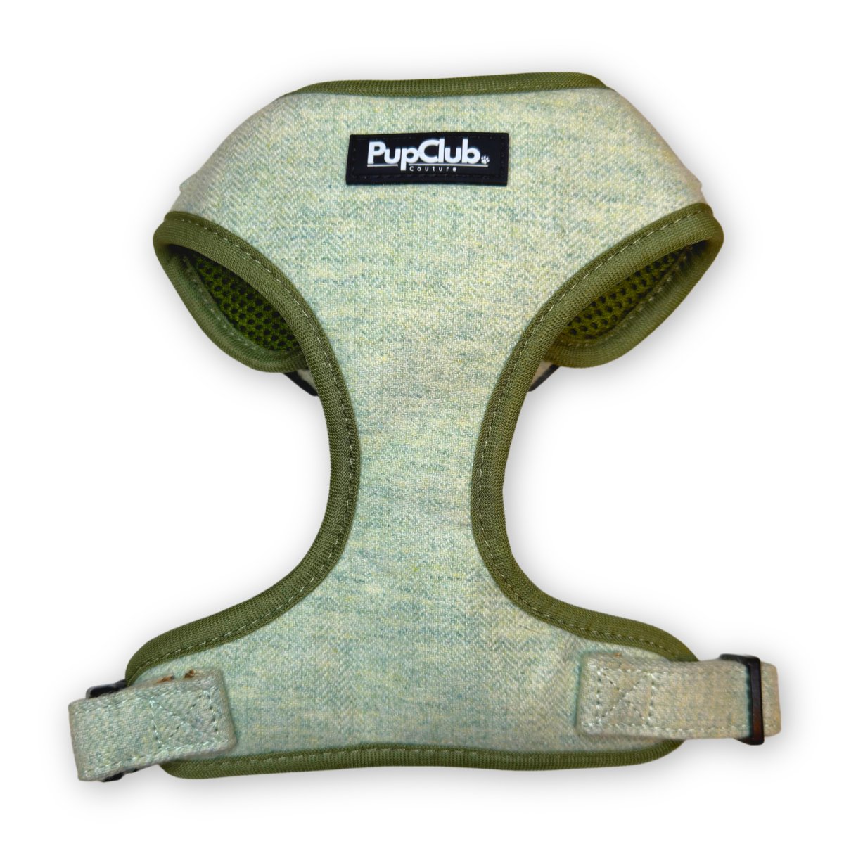 Tweed Adjustable Harness - Sage PupClub Couture