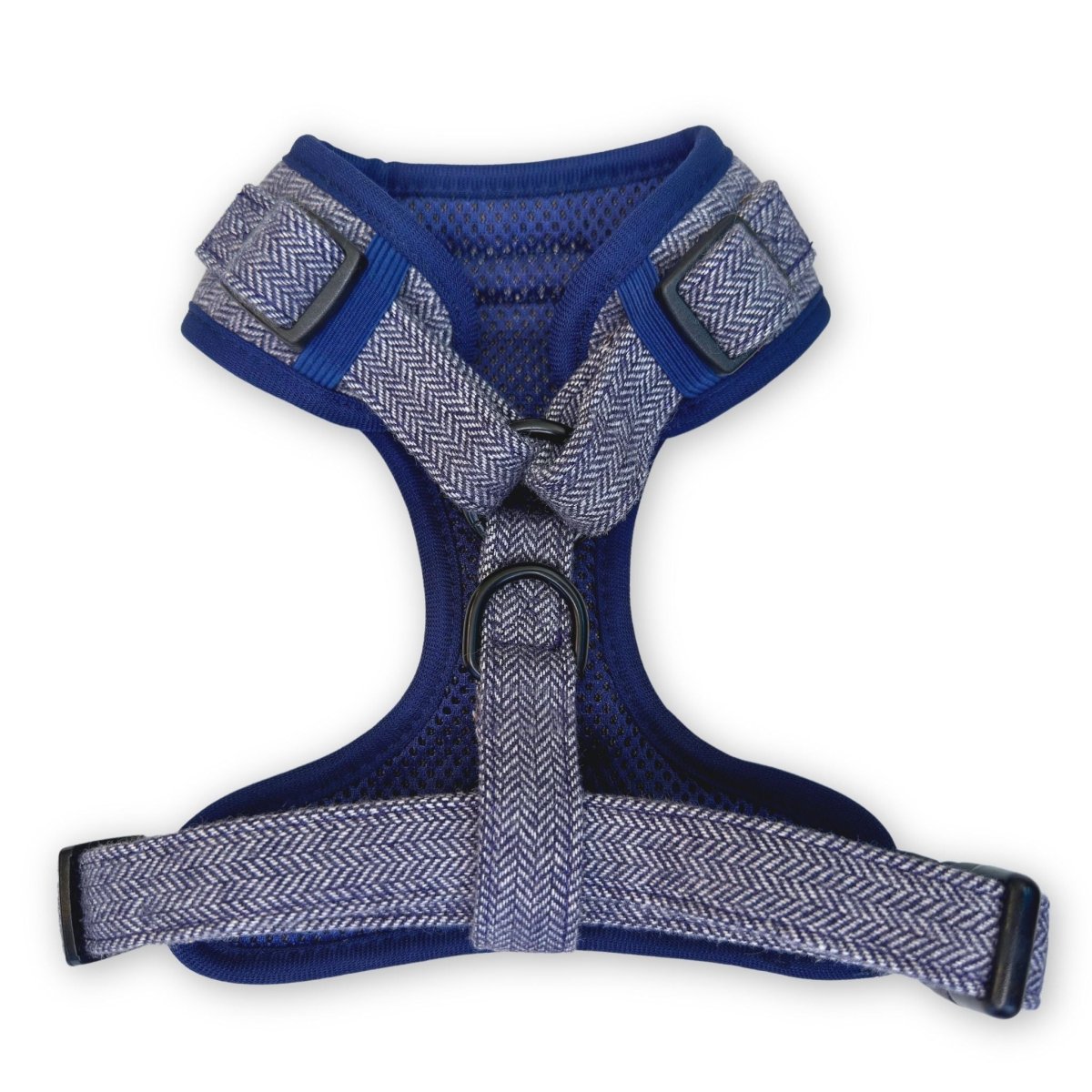 Tweed Adjustable Harness - Blue PupClub Couture