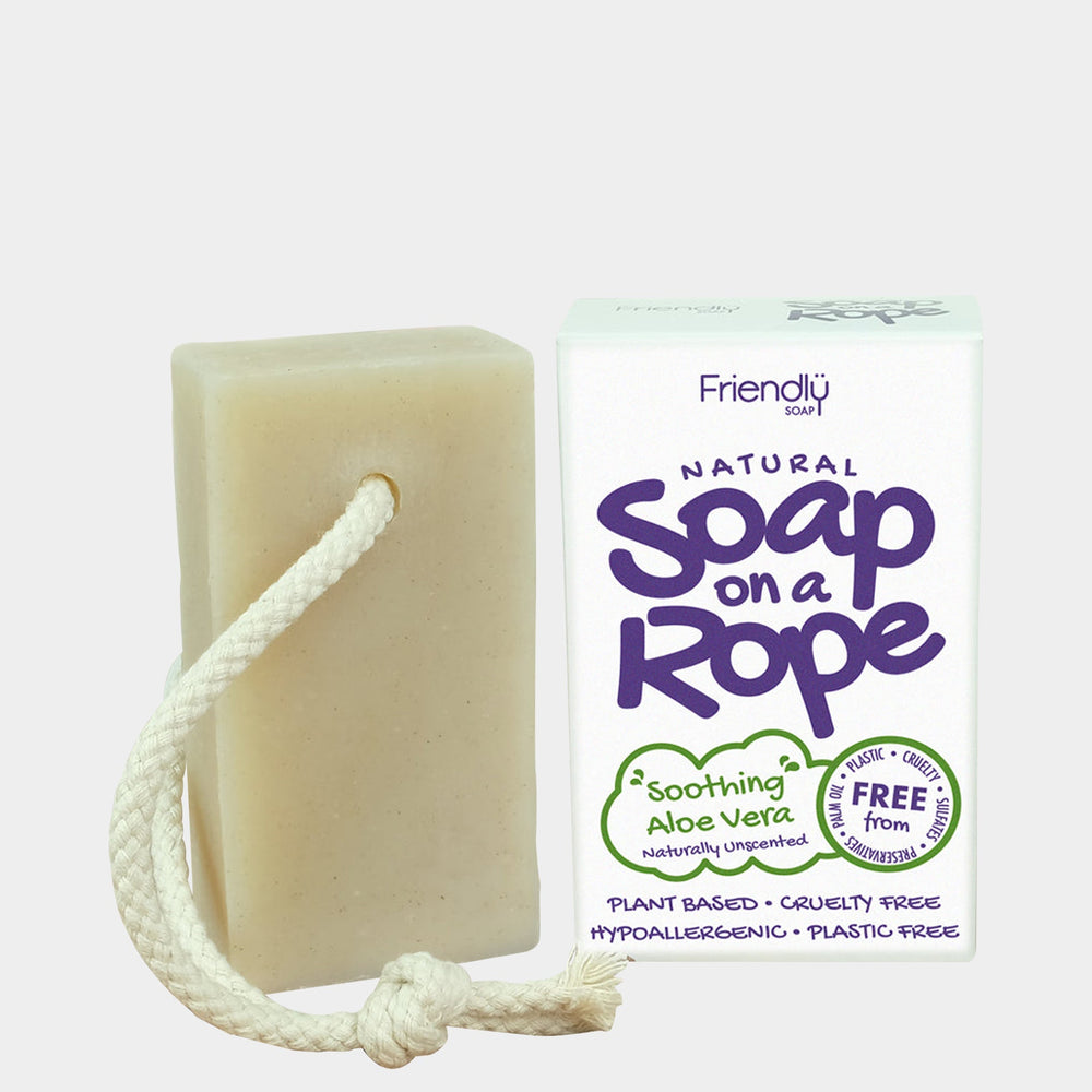 Natural Soap On A Rope - 'Soothing' Aloe Vera 125g Friendly Soap