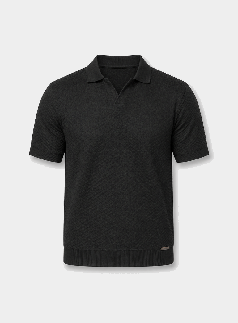 Dedham Knit Polo Black Duck and Cover