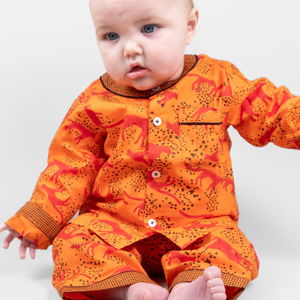 the unspotted leopard - organic cotton baby pyjama set Kutti Lulu