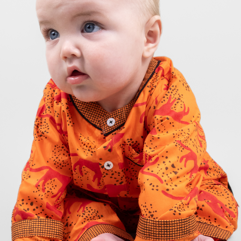 the unspotted leopard - organic cotton baby pyjama set Kutti Lulu