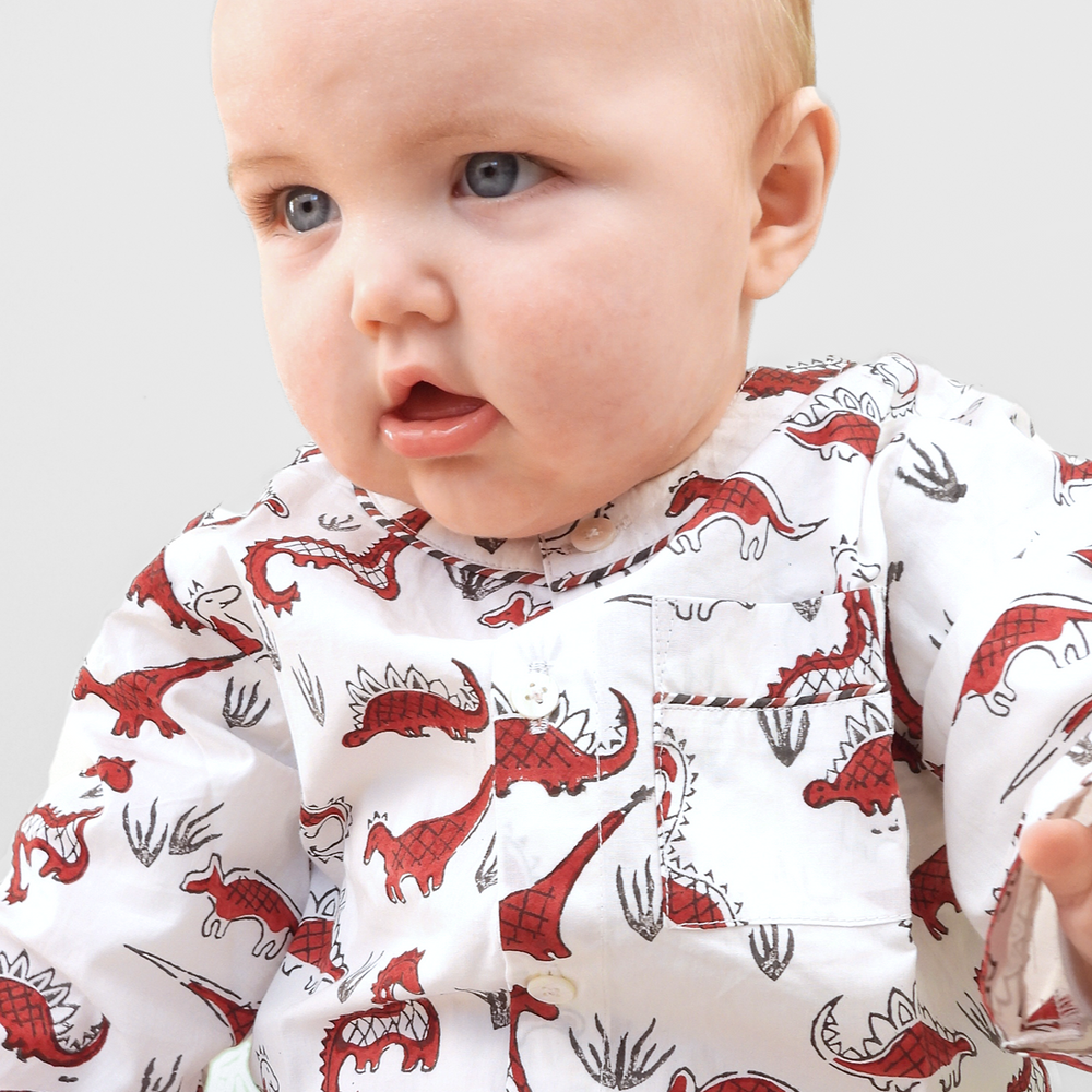 tag-a-saurus tales - organic cotton baby pyjama set Kutti Lulu