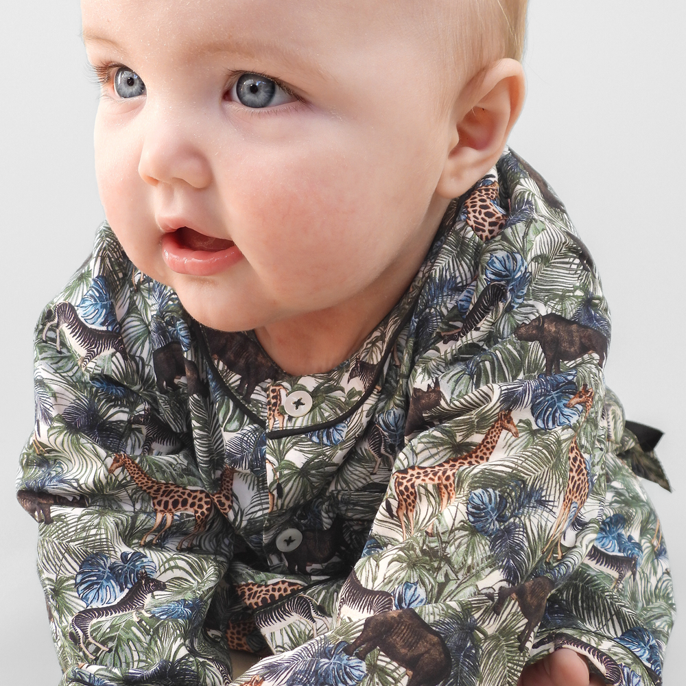 jungle maze - organic cotton baby pyjama set Kutti Lulu
