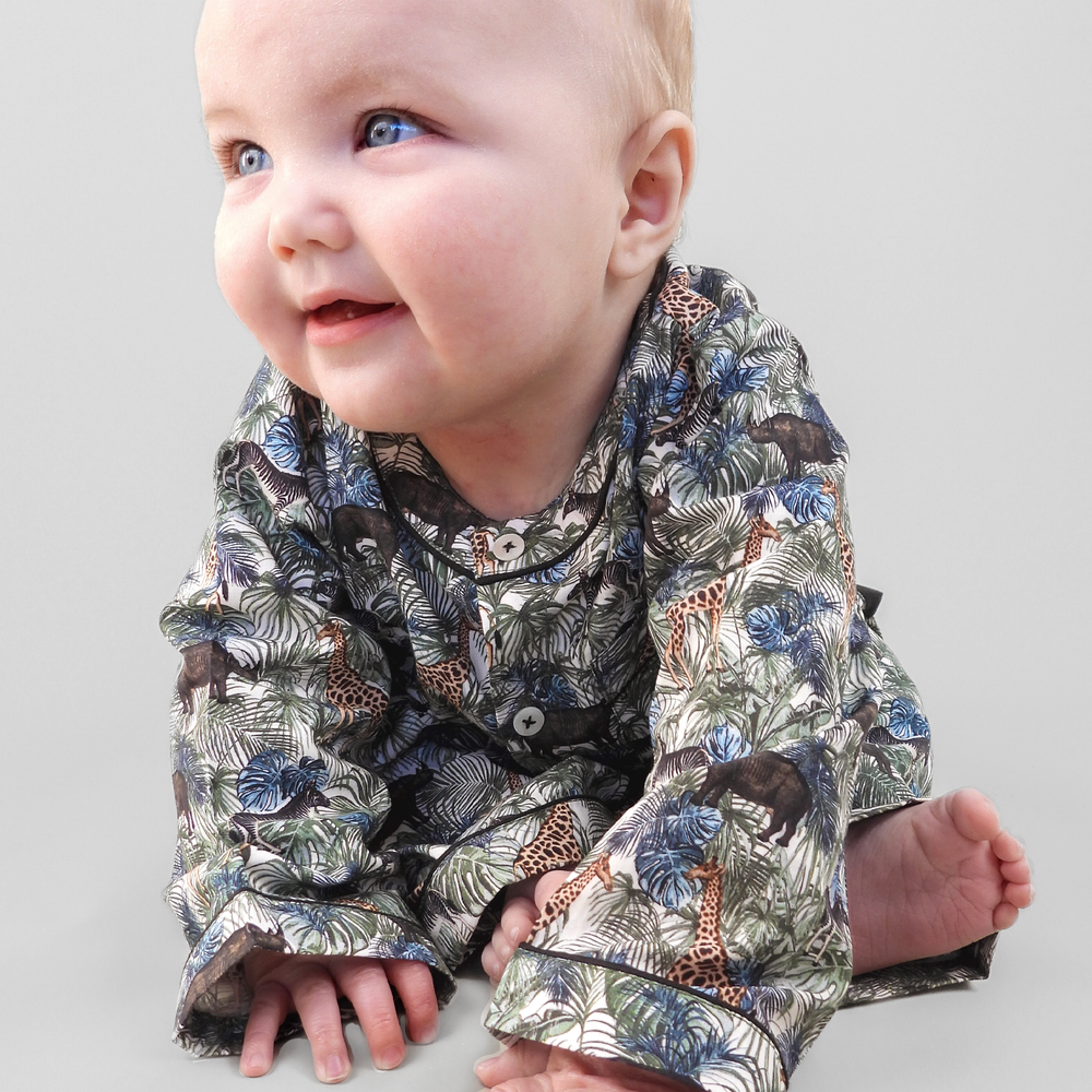 jungle maze - organic cotton baby pyjama set Kutti Lulu