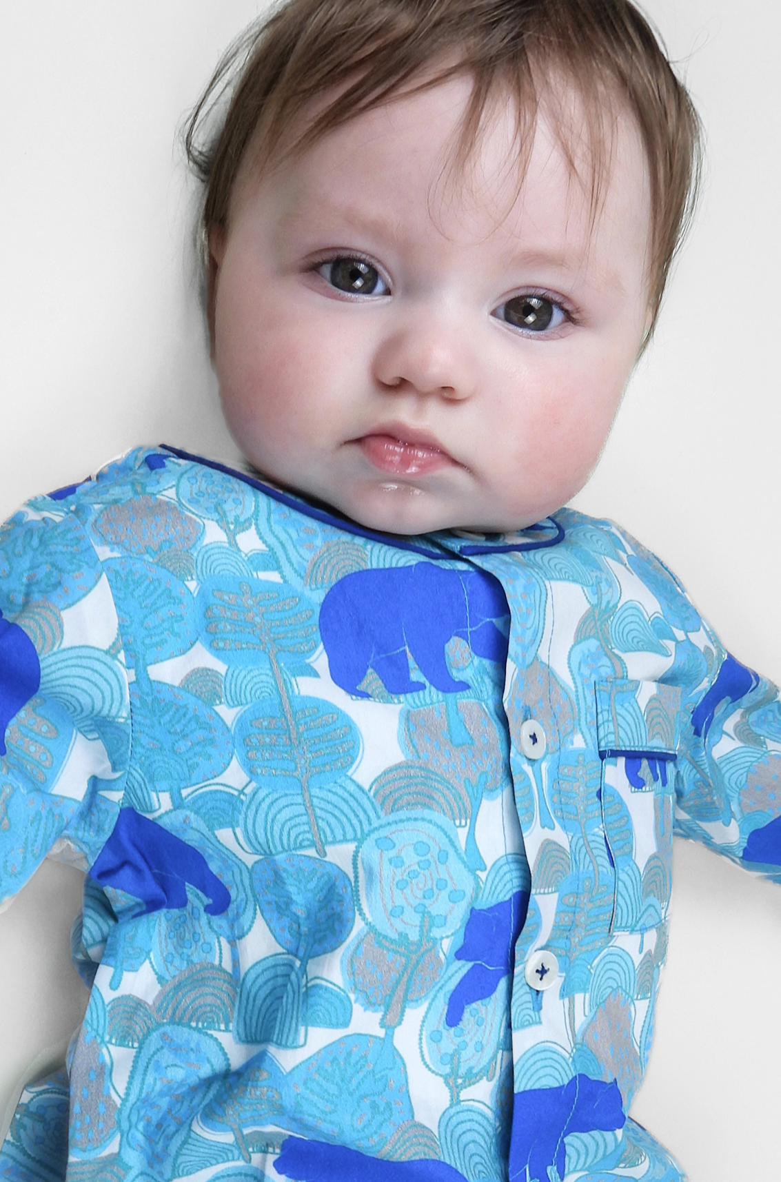 the wandering bear-  organic cotton baby pyjama set Kutti Lulu