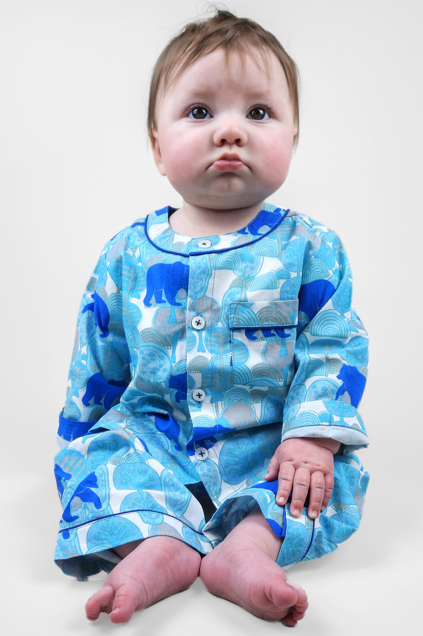 the wandering bear-  organic cotton baby pyjama set Kutti Lulu