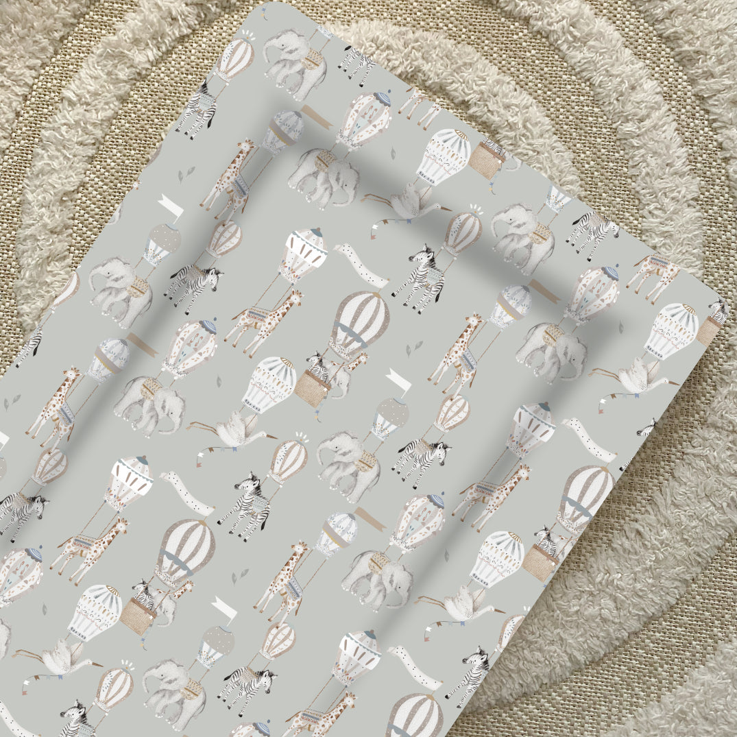 Standard Changing Mat - Hot Air Balloons Print Bobbin and Bumble