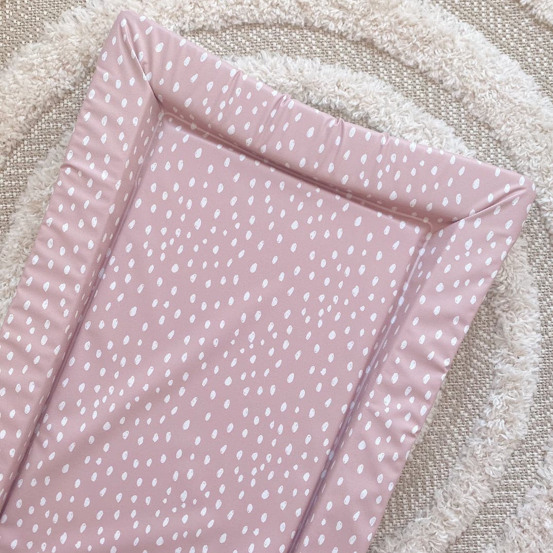 Standard Changing Mat - Dusky Pink Spots Print Bobbin and Bumble