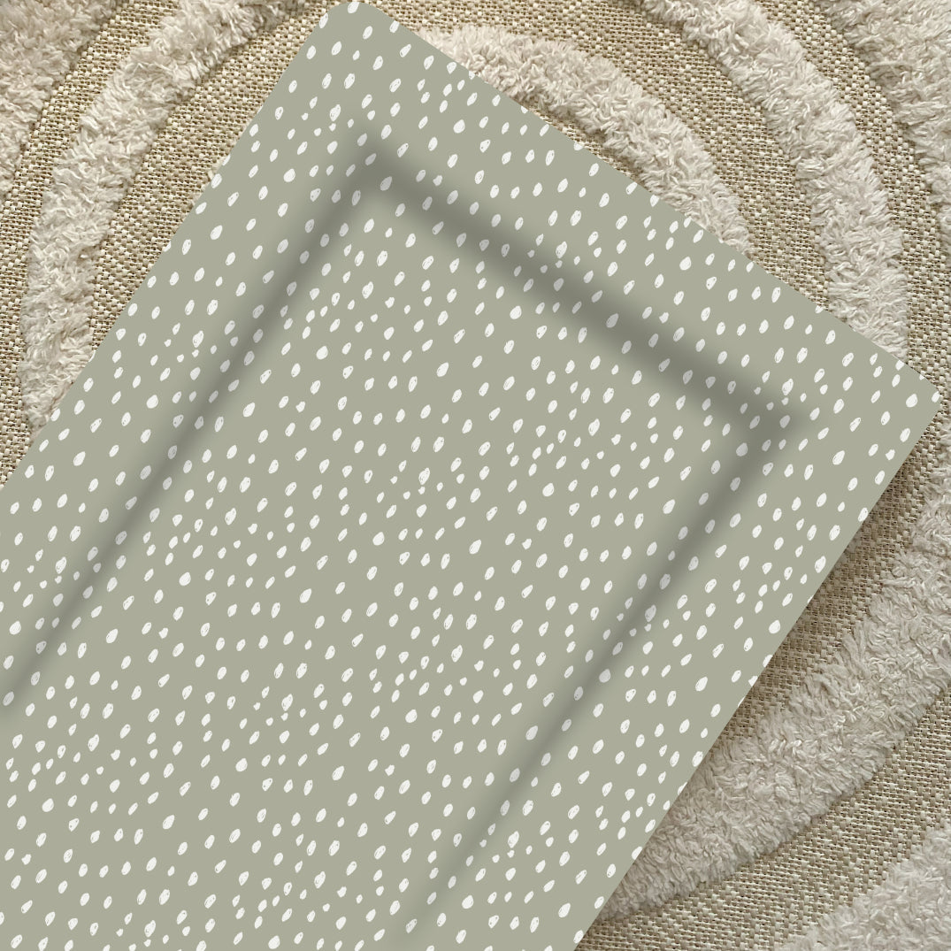 Standard Changing Mat - Sage Green Spots Bobbin and Bumble