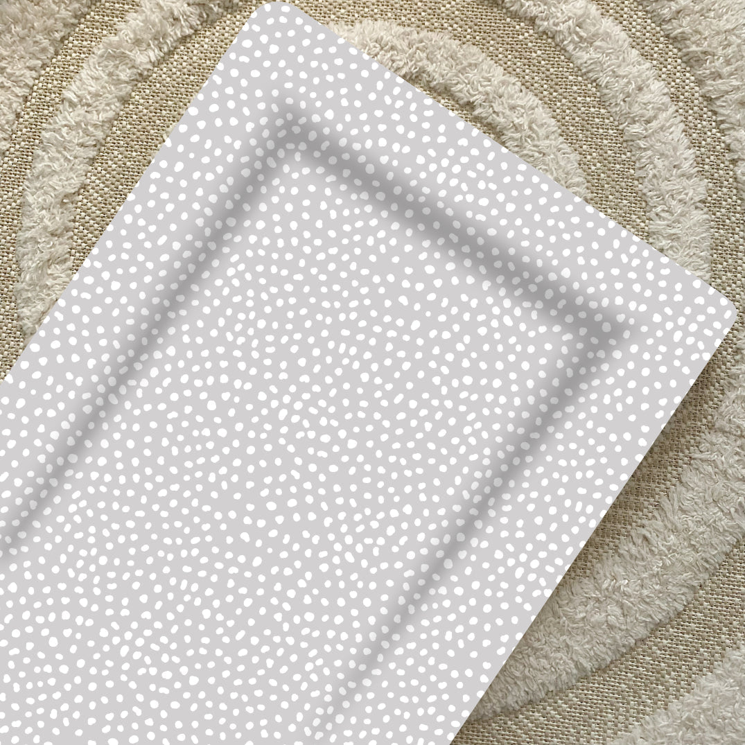 Standard Changing Mat - Grey Spots Print Bobbin and Bumble