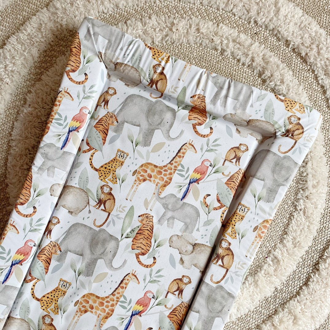 Standard Changing Mat - Jungle Animals Print Bobbin and Bumble