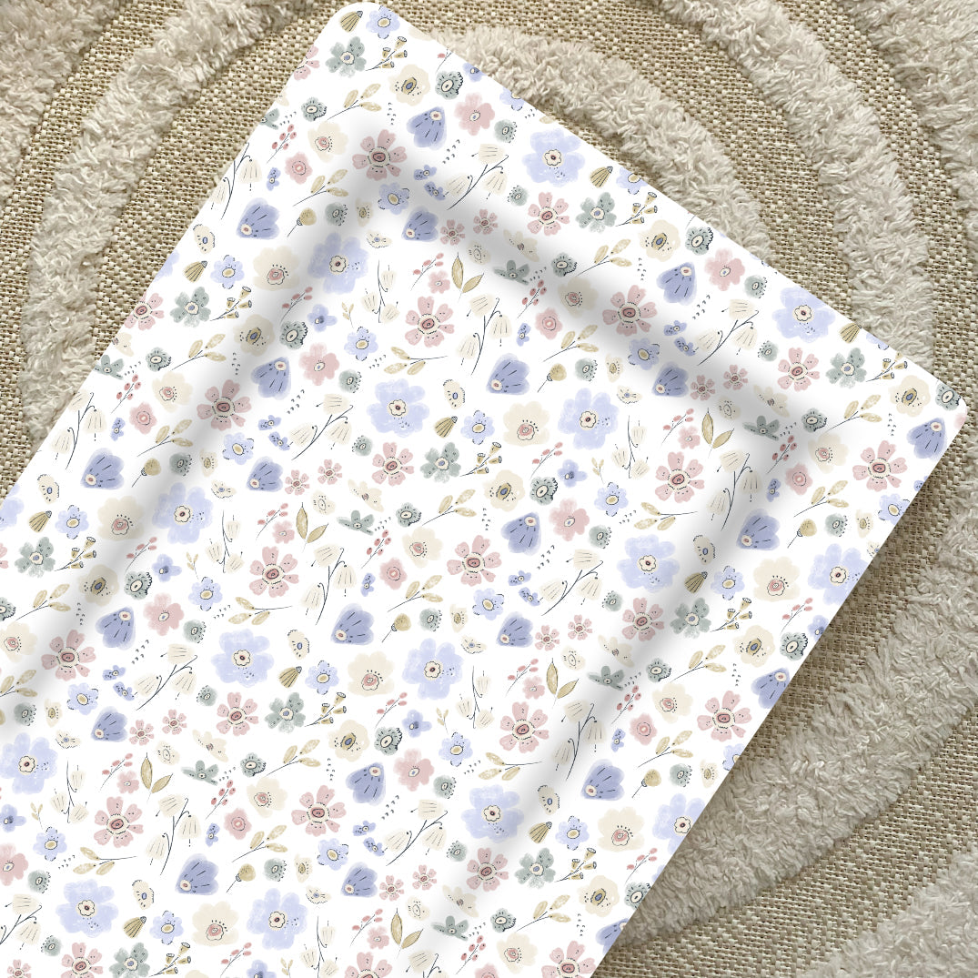 Standard Changing Mat - Lilac Wildflowers Bobbin and Bumble
