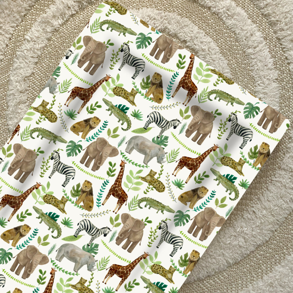 Standard Changing Mat - Safari Animals Print Bobbin and Bumble