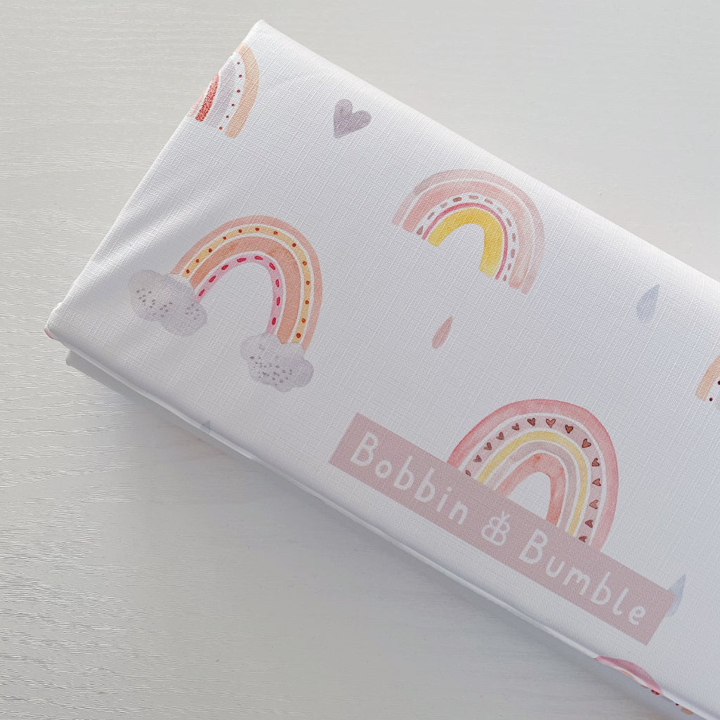 Travel Changing Mat - Pink Rainbow Bobbin and Bumble
