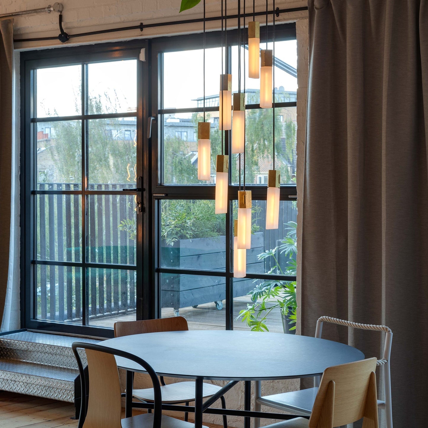 Basalt Nine Pendant in Brass Tala