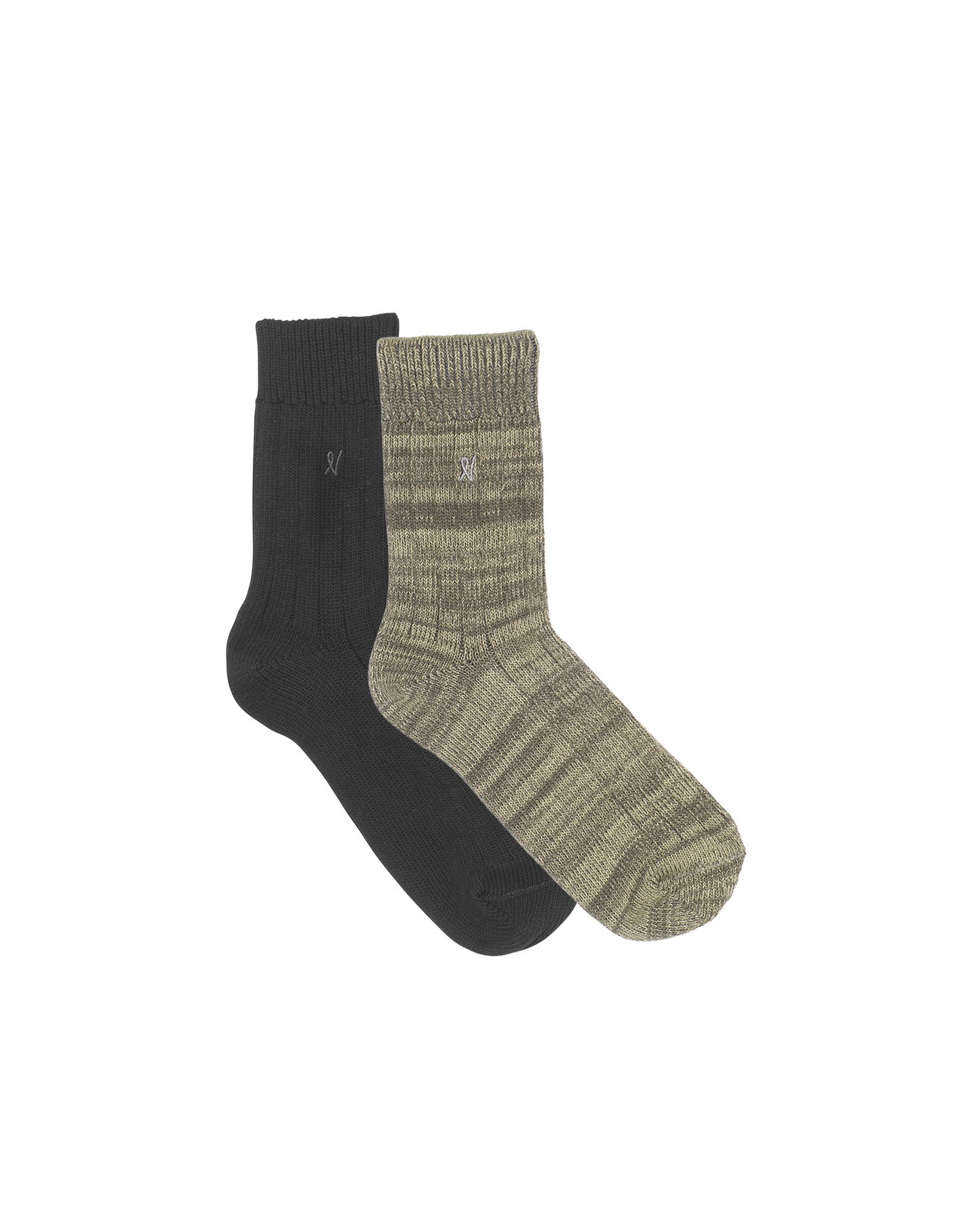 Black/Sage Organic Cotton Socks 2 Pack Nudea