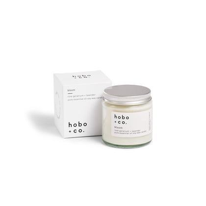 Bloom Small Aromatherapy Essential Oil Scented Soy Candle hobo + co.