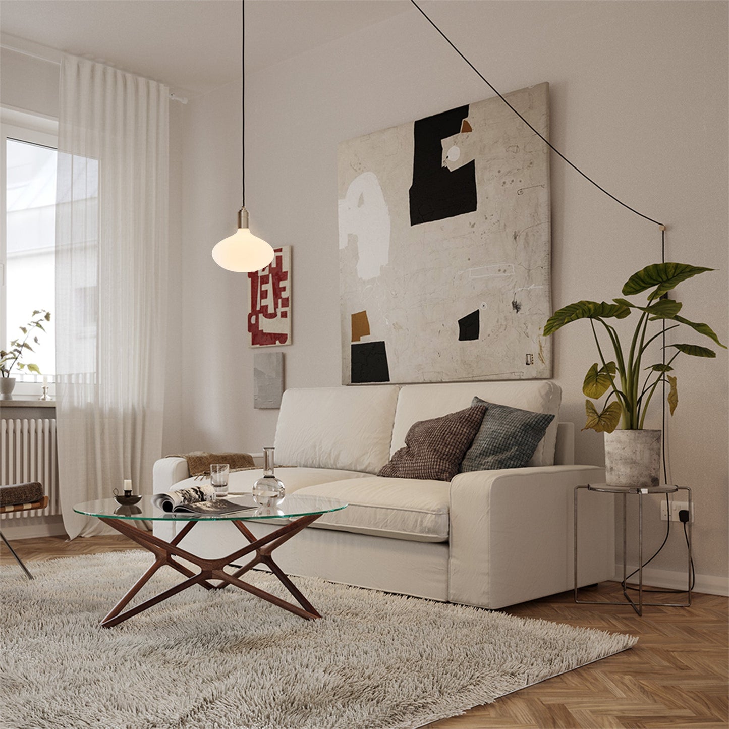 Oval II Plug-In Pendant in Graphite Tala