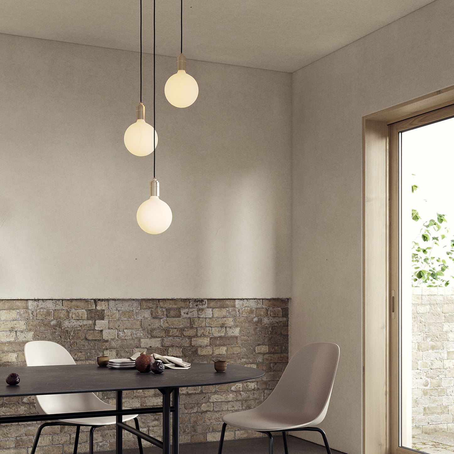 Triple Pendant in Brass + Sphere IV Tala