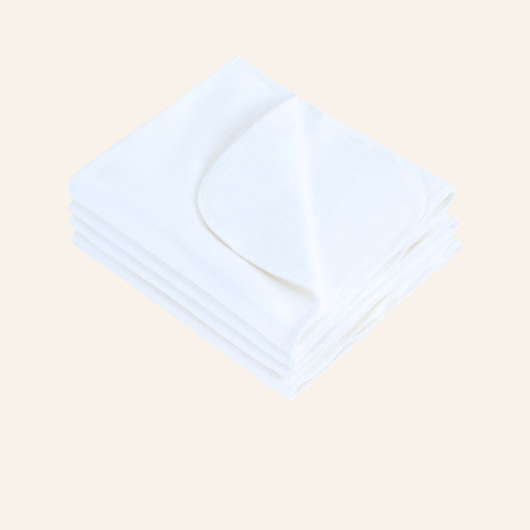 White Organic Burp Cloths - Pack of 4 PrimaCotton