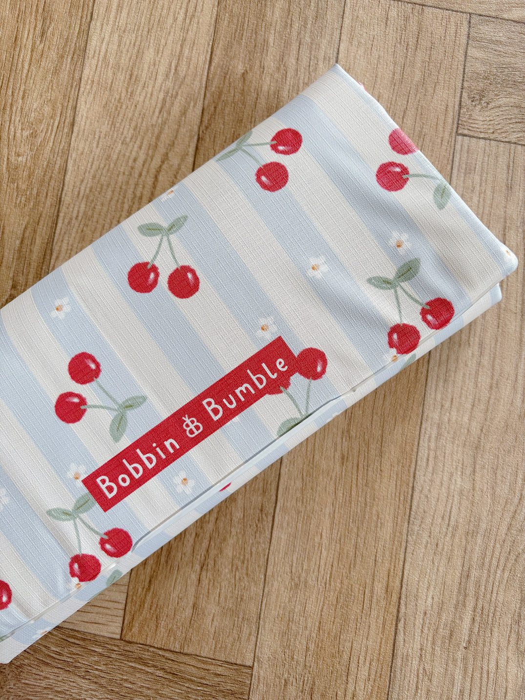 Travel Changing Mat - Cherry Stripe Bobbin and Bumble