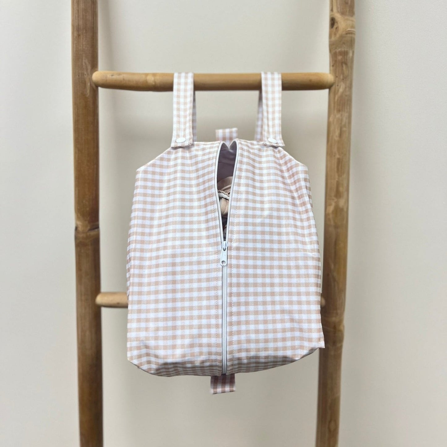 Stone Gingham Cloth Nappy Pod Modern Cloth Nappies
