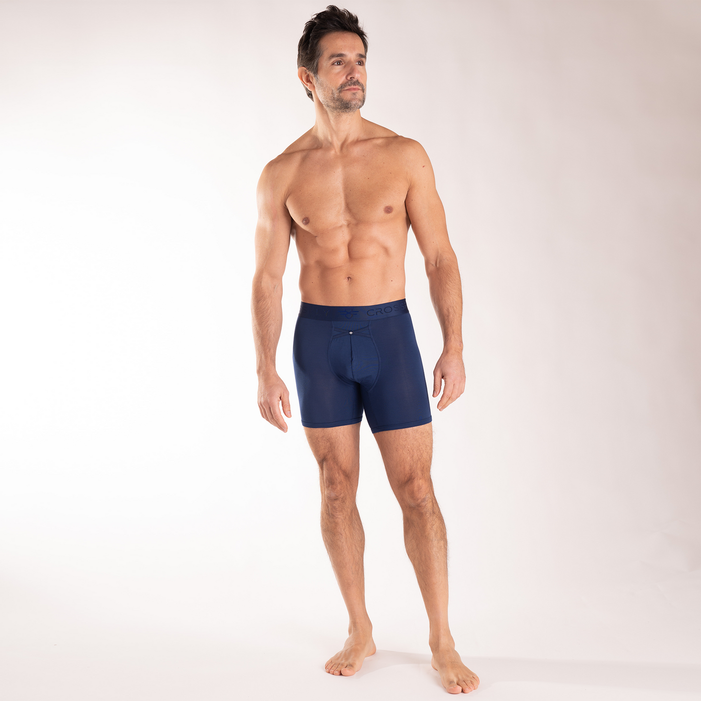 3-Pack: IKON Men's 6" Boxers - Navy Crossfly