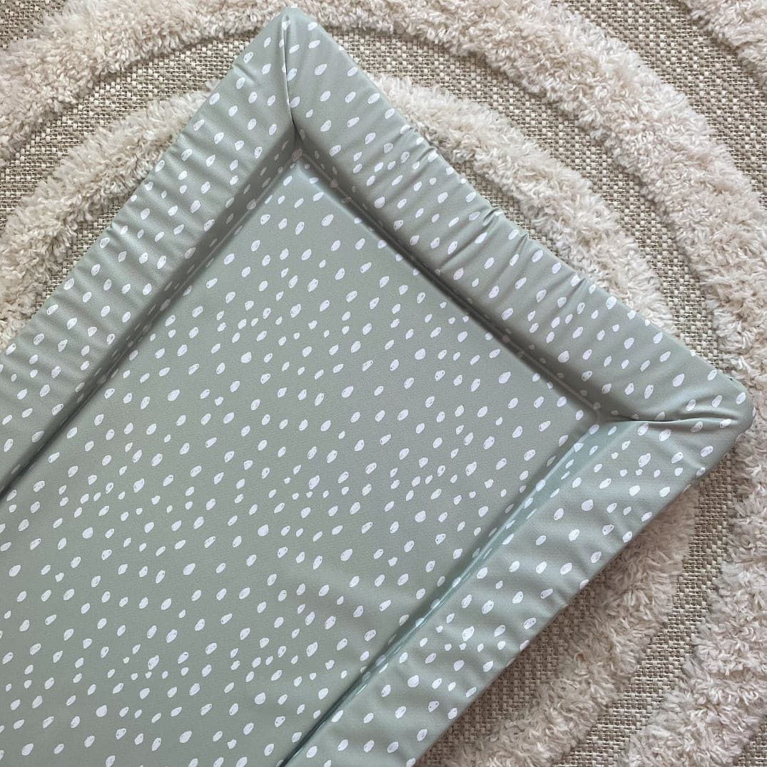 Standard Changing Mat - Sage Green Spots Bobbin and Bumble