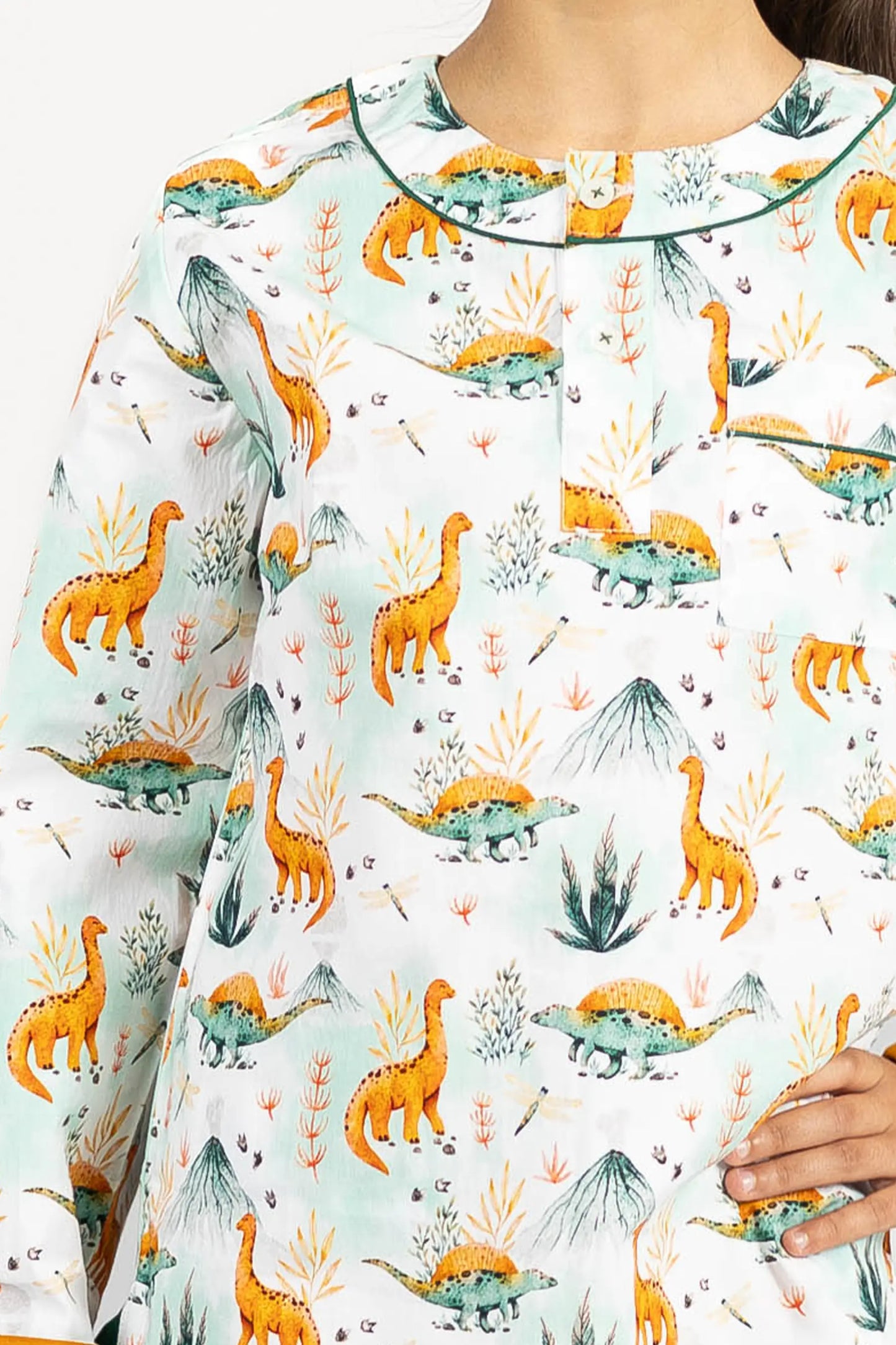 dinosaur summit Kids Organic Cotton Pyjama Trouser Set Kutti Lulu