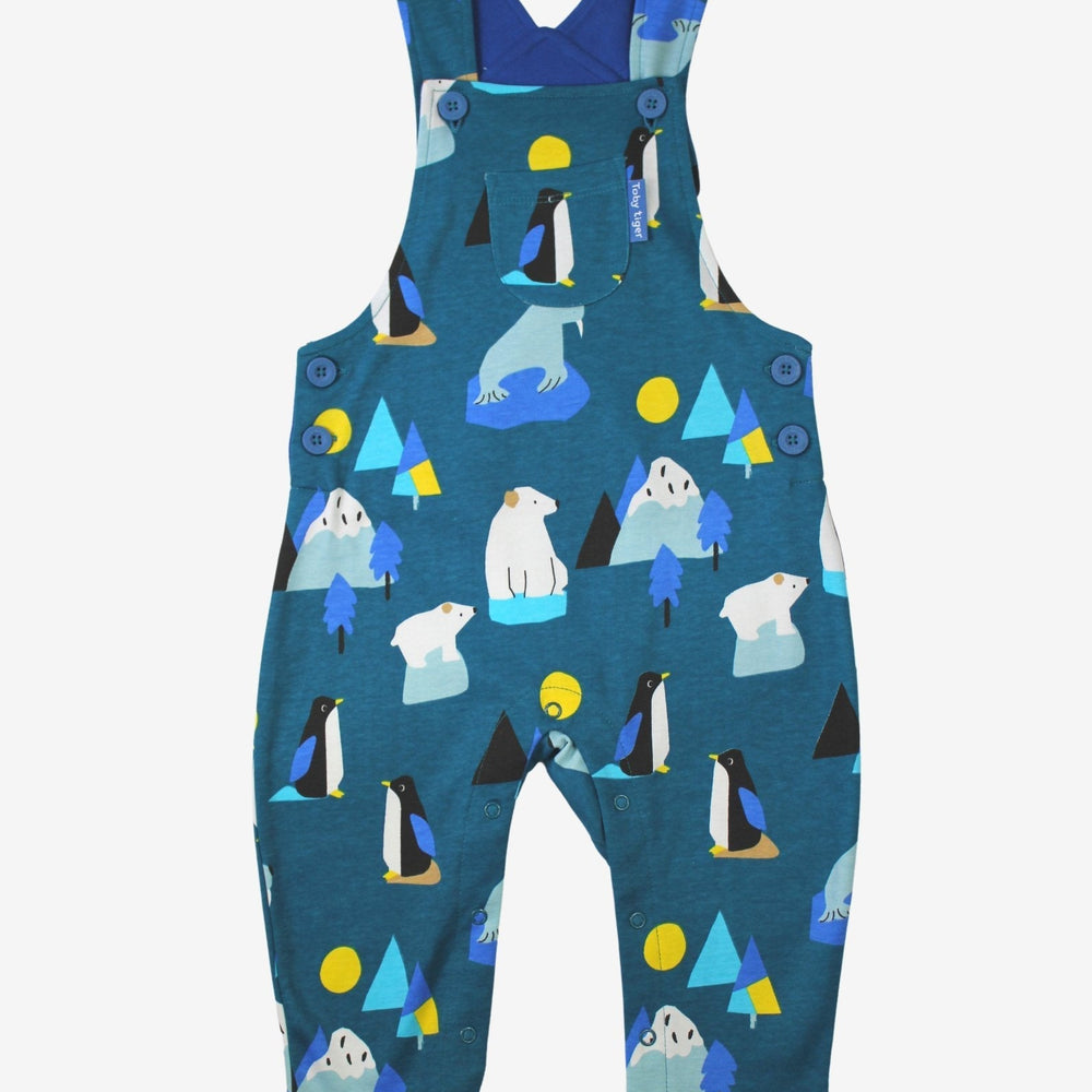 Organic Arctic Print Dungarees Toby Tiger