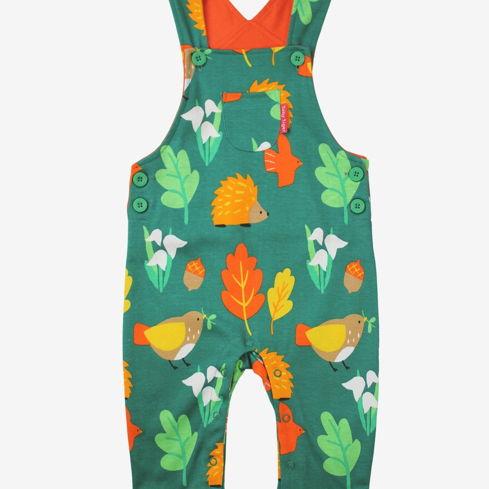 Organic Autumn Print Dungarees Toby Tiger